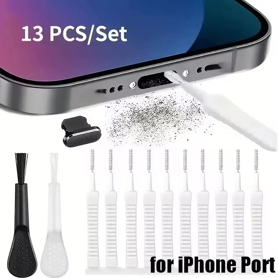 Phone Charging Port Dust Plug & Cleaning Kit – iPhone & USB-C