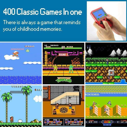 Retro Handheld Game Console – 400 Built-In Games, 2 Players & TV Output