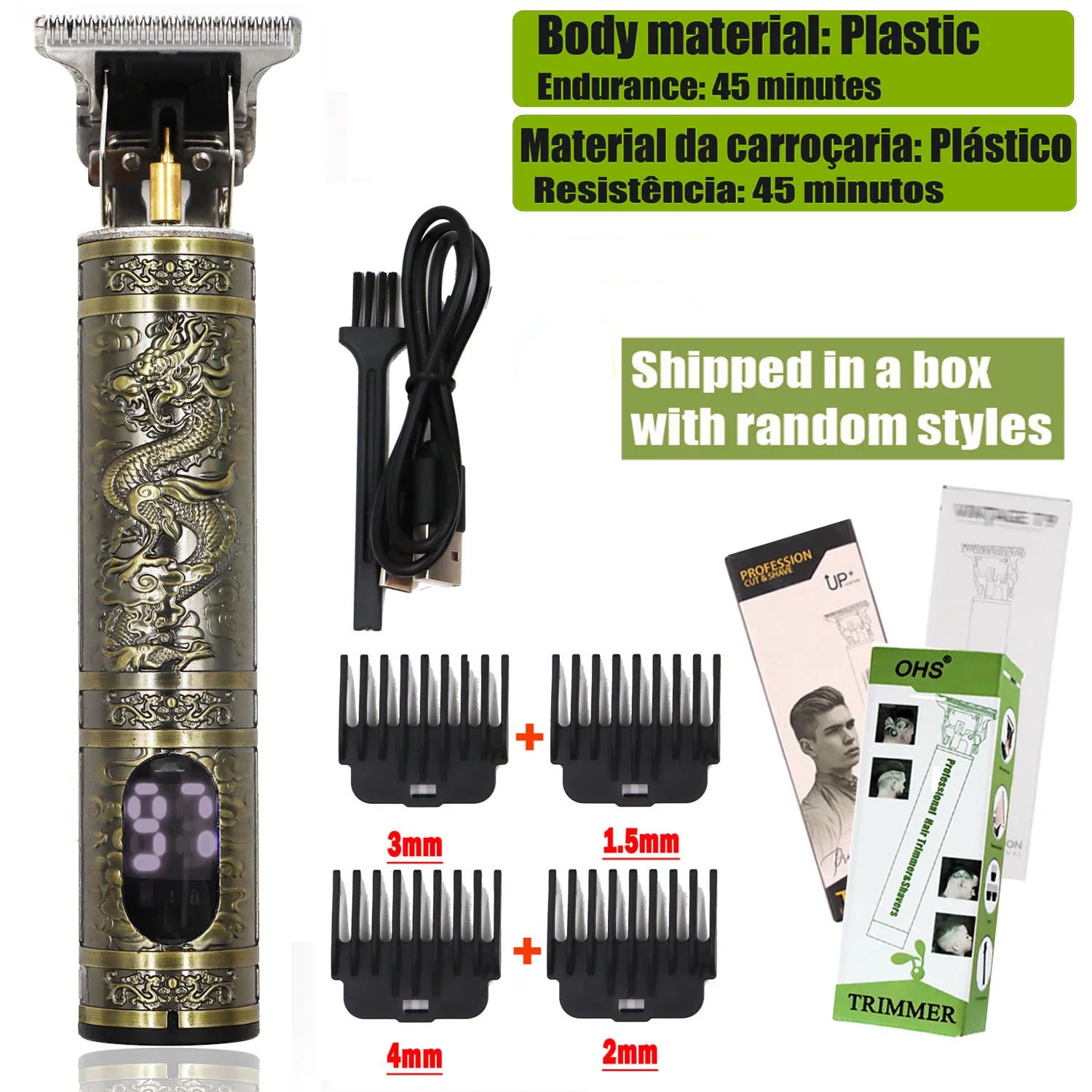 OHS T9 Professional Hair Clipper & Beard Trimmer – 0mm Barber Shaver for Men