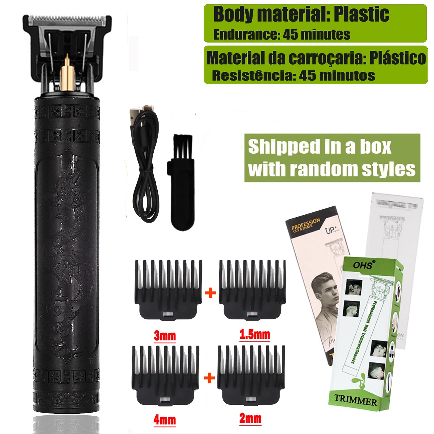 OHS T9 Professional Hair Clipper & Beard Trimmer – 0mm Barber Shaver for Men