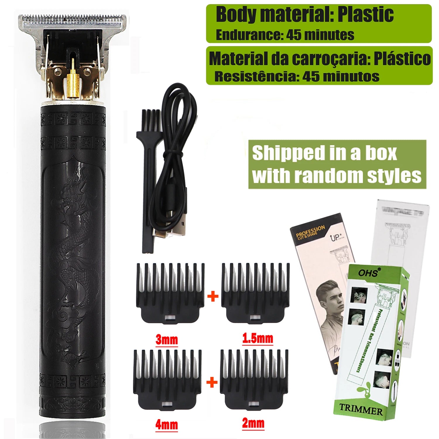 OHS T9 Professional Hair Clipper & Beard Trimmer – 0mm Barber Shaver for Men