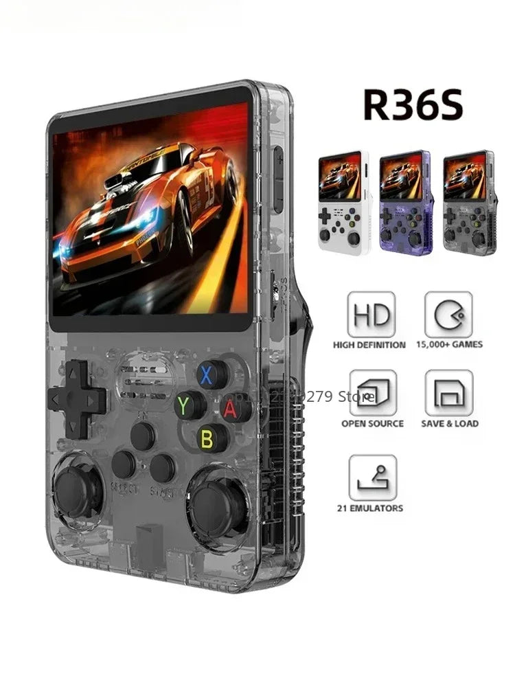 R36S Retro Handheld Game Console – 3.5" IPS Screen, 15000+ Games