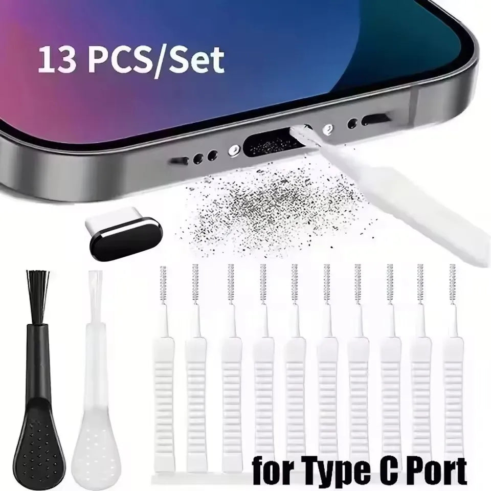 Phone Charging Port Dust Plug & Cleaning Kit – iPhone & USB-C