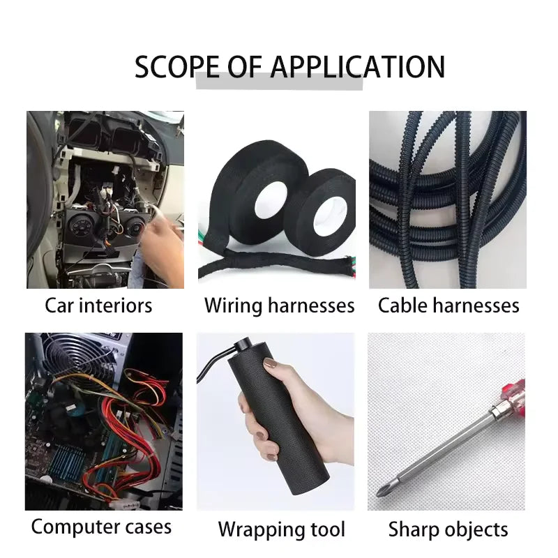 Heat-Resistant Flame Retardant Adhesive Cloth Tape – Car Wiring Loom Protection