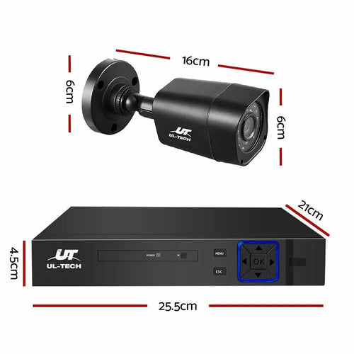 UL-Tech 4-Channel 1080P CCTV Security System – 4CH DVR, 4 Cameras & 1TB HDD