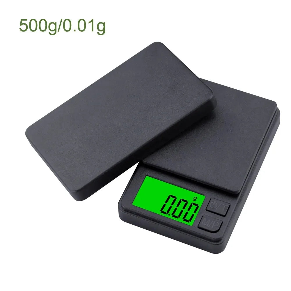 Digital Precision Pocket Scale – 0.01g Accuracy, Backlit LCD, 500g/1000g
