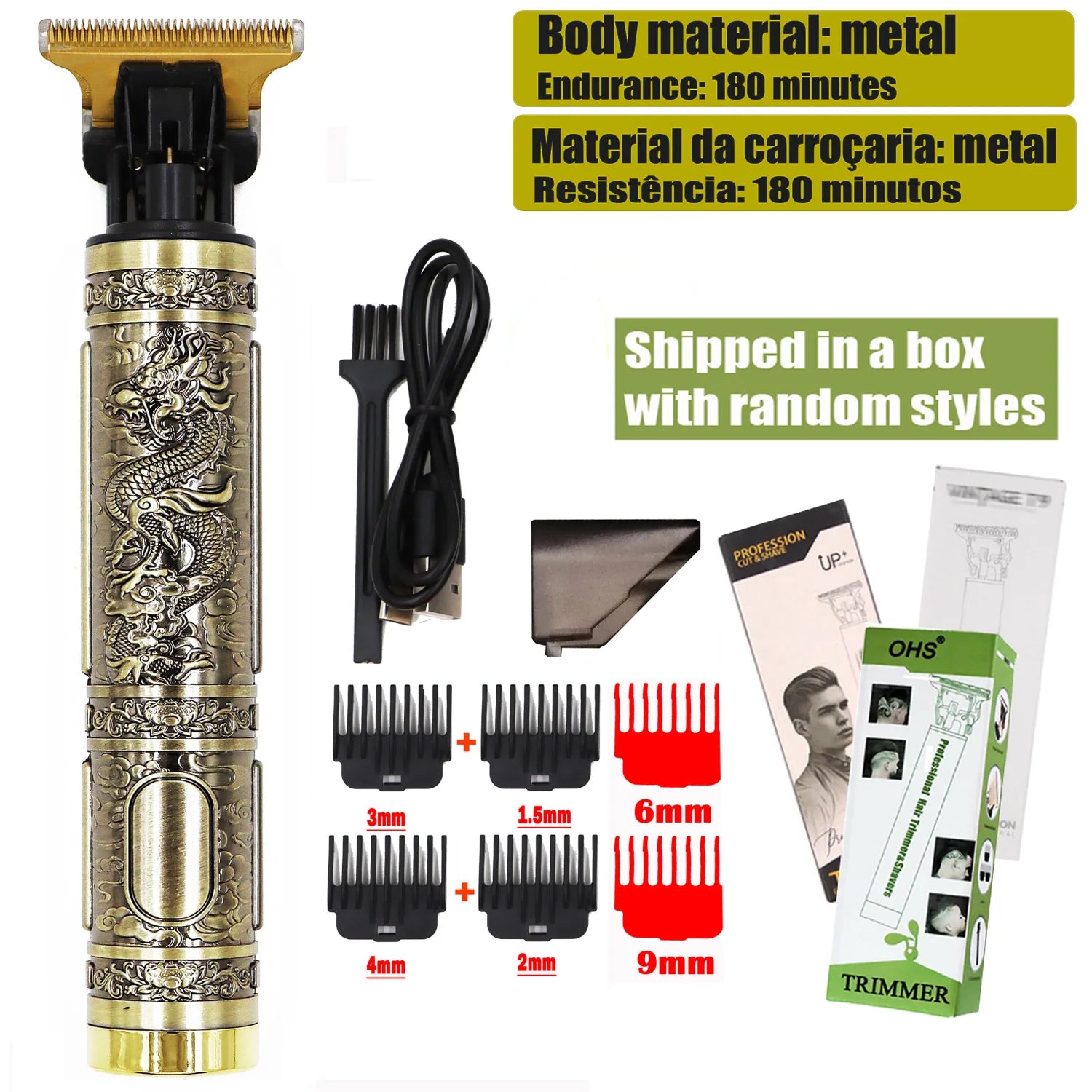 OHS T9 Professional Hair Clipper & Beard Trimmer – 0mm Barber Shaver for Men