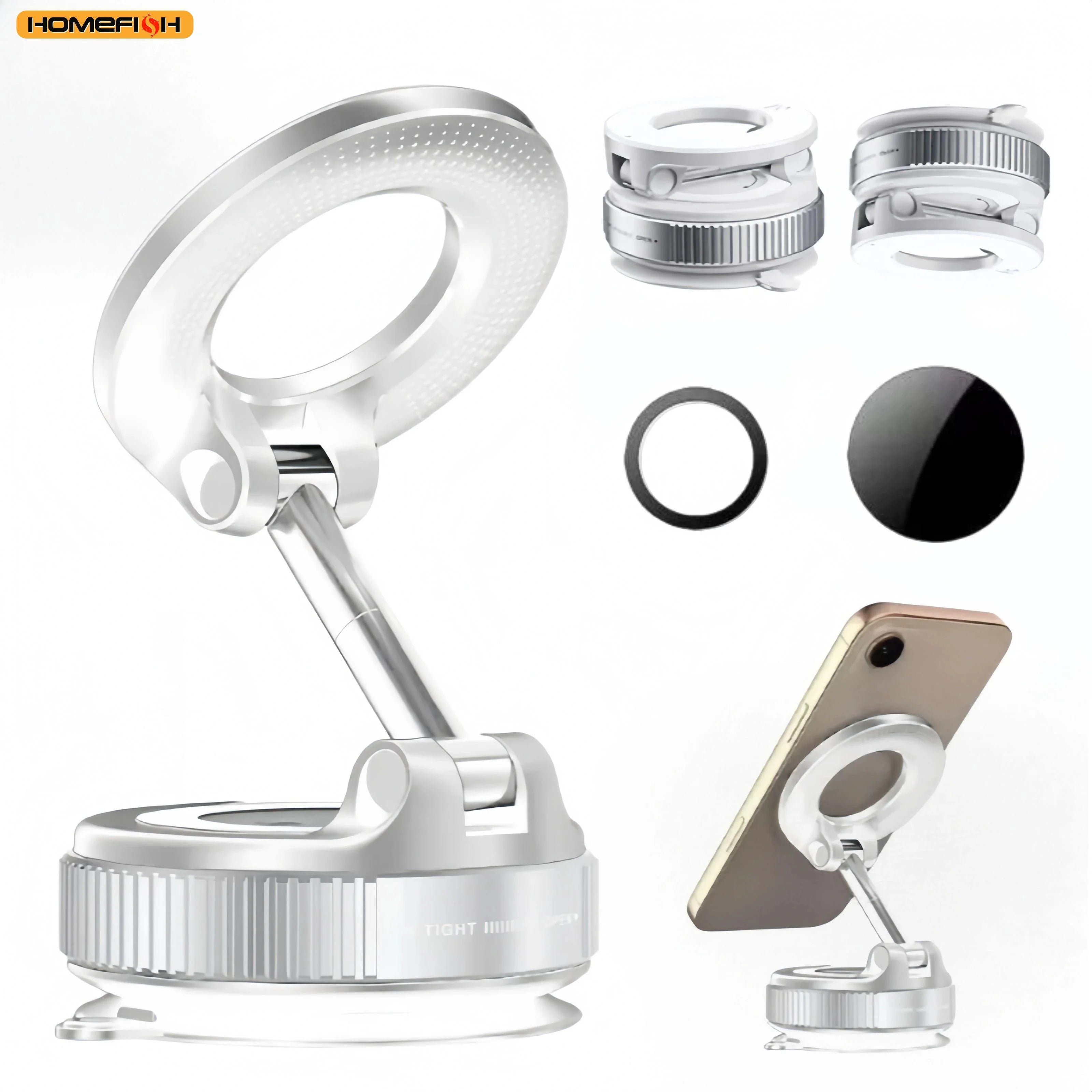 K007 Magnetic Phone Holder – 3-Axis Rotation, Multi-Surface Mount