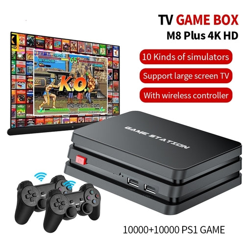 Retro Game Console M8 Plus – 10,000+ Built-In Games, HDMI & Wireless Controller