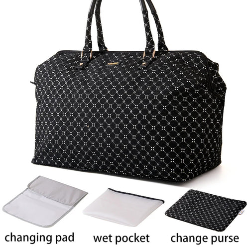 Mummy Nappy Bag – Large 48L Travel Duffle with Changing Mat & Pouches