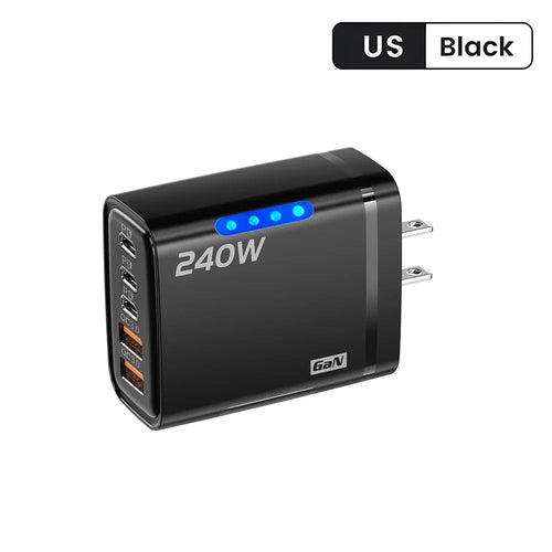 240W GaN USB-C Charger 5-in-1 – Fast Charging for iPhone, Samsung & More
