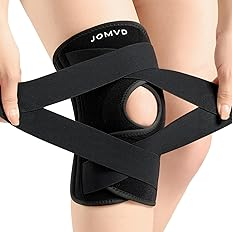 Open Patella Knee Support Brace being worn on knee